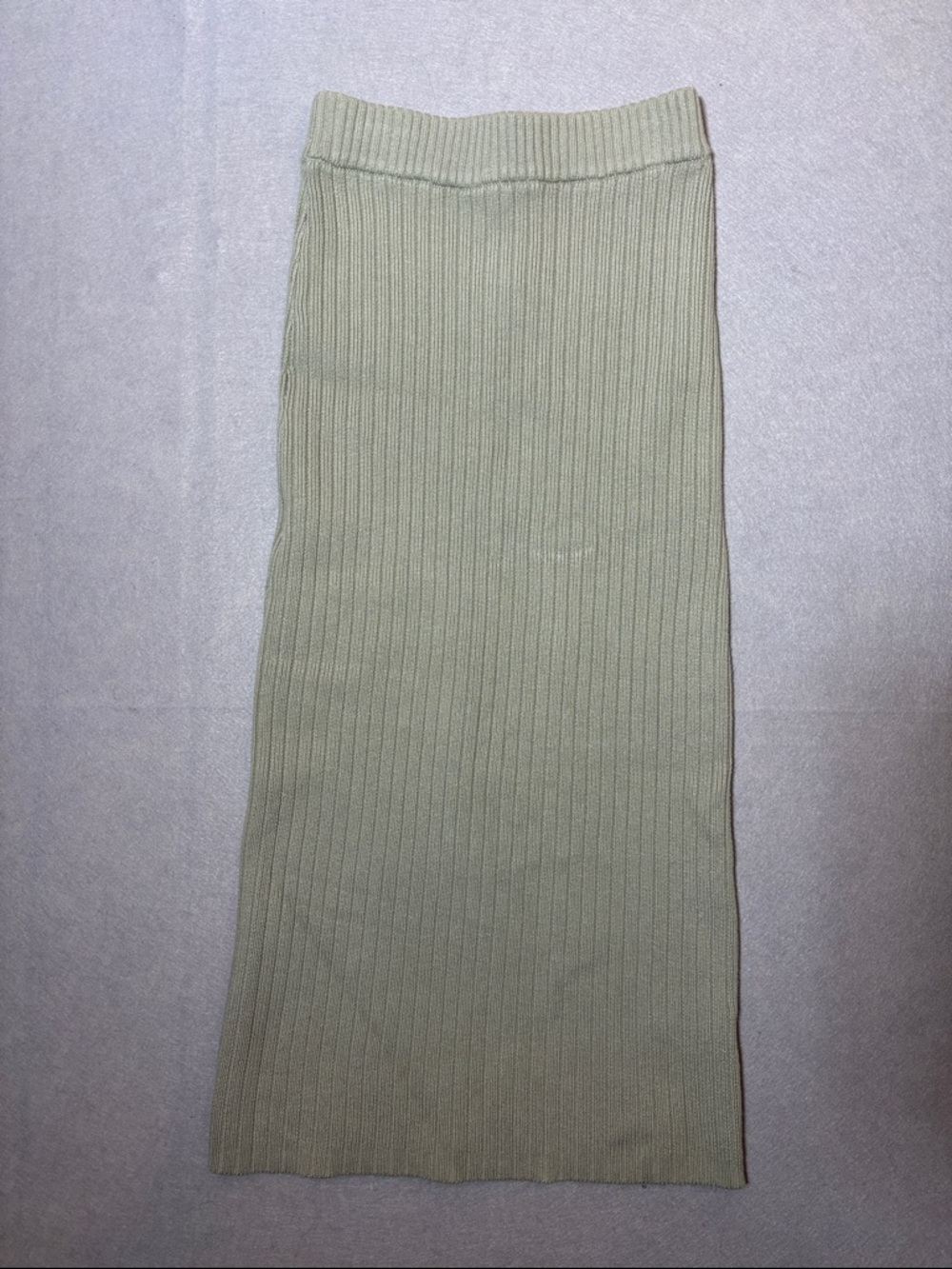 ARCAA Adeline Ribbed Midi Skirt in Sage Organic Cotton